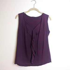 Elie Tahari Draped Sleeveless Silk Blouse